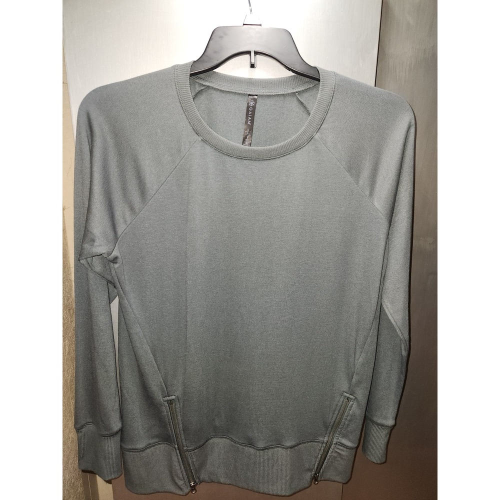Women's Gaian Green Sweatshirt Zippers size Large Athleisure